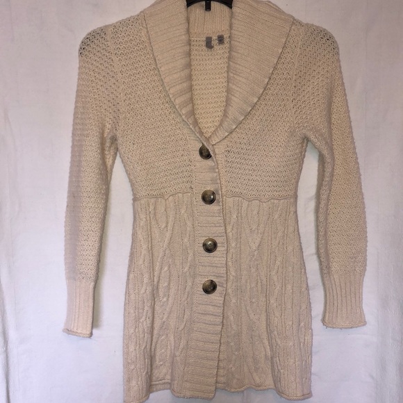 Caslon Sweaters - 3 for $15/ Cream Cable Knit Cardigan sweater.